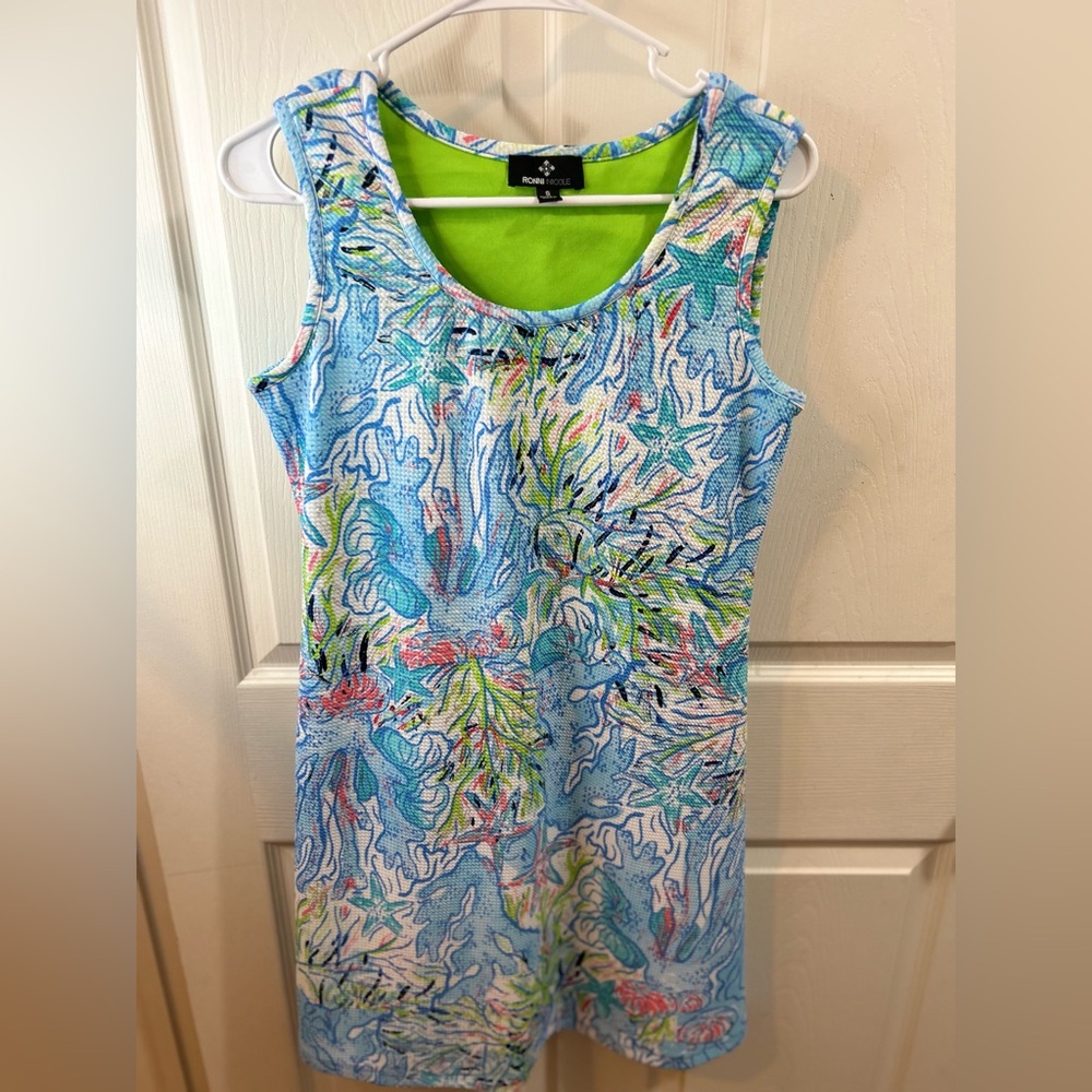 Ronni Nicole Blue and Green Sleeveless Dress - Picture 4 of 7